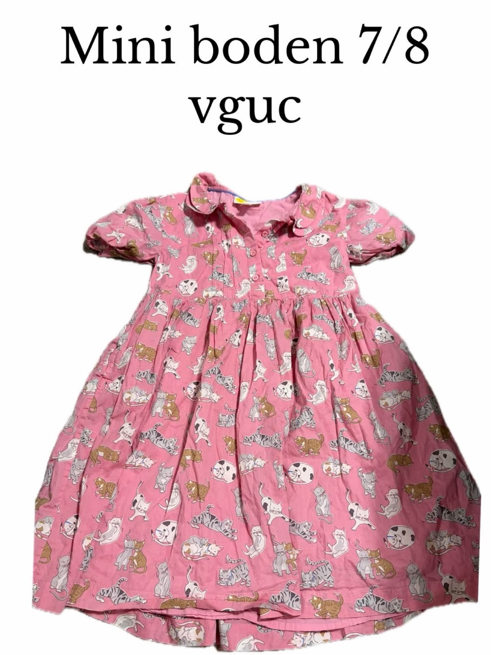 Mini boden pink cat Dress 7/8
